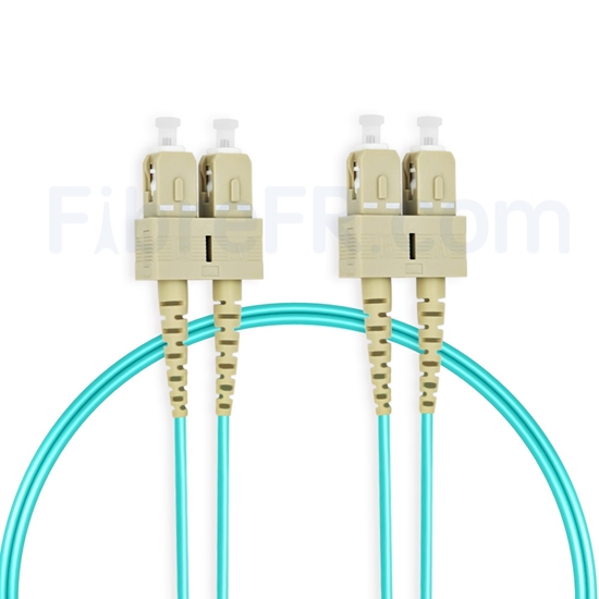 Image de 3m SC UPC vers SC UPC Duplex 3,0mm PVC (OFNR) OM4 Jarretière Optique Multimode