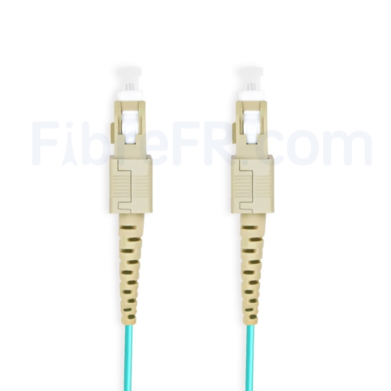 Image de 3m SC UPC vers SC UPC Duplex 3,0mm PVC (OFNR) OM4 Jarretière Optique Multimode