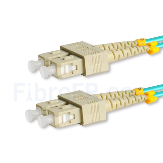 Image de 3m SC UPC vers SC UPC Duplex 3,0mm PVC (OFNR) OM4 Jarretière Optique Multimode
