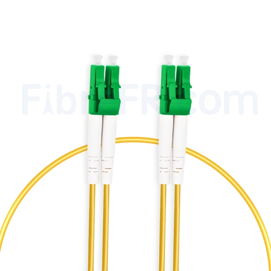 Image de 1m LC APC vers LC APC Duplex OS2 PVC (OFNR) 2,0mm Jarretière Optique Monomode