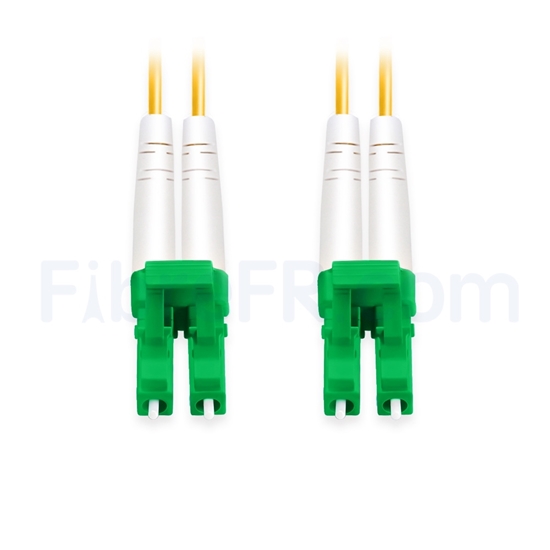Image de 1m LC APC vers LC APC Duplex OS2 PVC (OFNR) 2,0mm Jarretière Optique Monomode