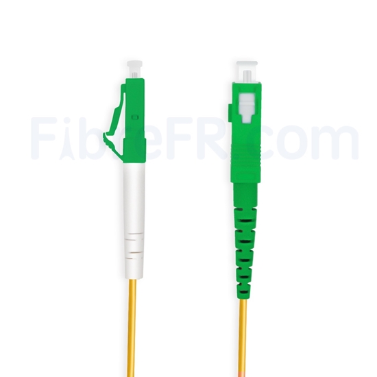 Image de 1m LC APC vers SC APC Simplex 2,0mm PVC (OFNR) OS2 Jarretière Optique Monomode
