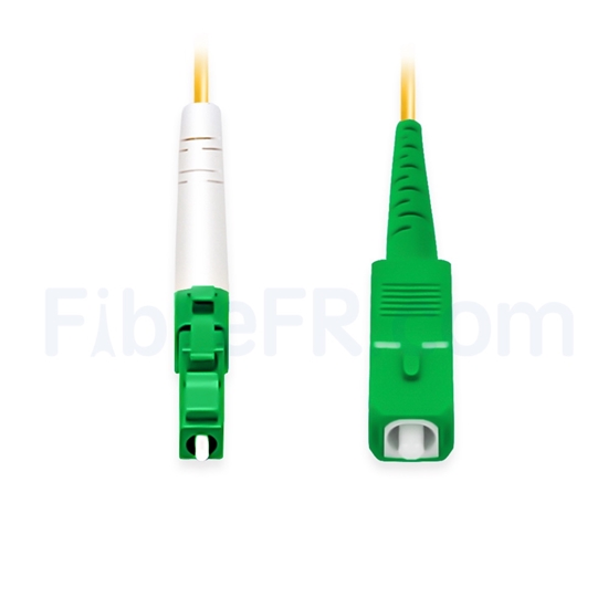 Image de 1m LC APC vers SC APC Simplex 2,0mm PVC (OFNR) OS2 Jarretière Optique Monomode