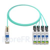 3m Arista Networks AOC-Q-4S-100G-3M Compatible Câble Optique Actif Breakout QSFP28 100G vers 4 x SFP28