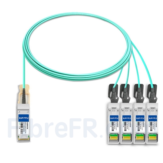 Image de 5m Extreme Networks 10441 Compatible Câble Optique Actif Breakout QSFP28 100G vers 4 x SFP28