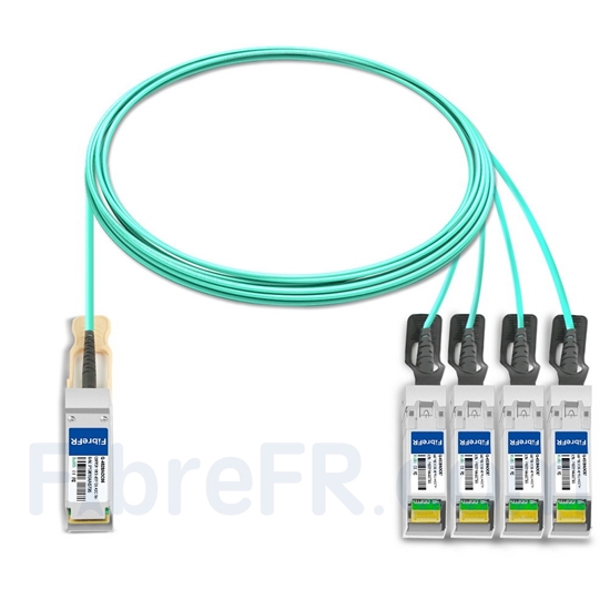 Image de 7m Extreme Networks 10442 Compatible Câble Optique Actif Breakout QSFP28 100G vers 4 x SFP28