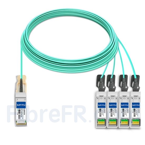 Image de 25m Extreme Networks Compatible Câble Optique Actif Breakout QSFP28 100G vers 4 x SFP28