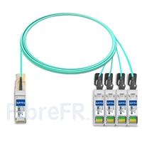 3m Brocade 40G-QSFP-4SFP-AOC-0301 Compatible Câble Optique Actif Breakout QSFP+ 40G vers 4 x SFP+