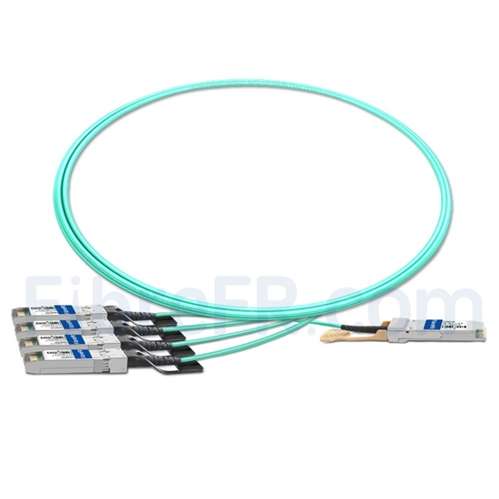 Image de 2m Brocade 40G-QSFP-4SFP-AOC-0201 Compatible Câble Optique Actif Breakout QSFP+ 40G vers 4 x SFP+