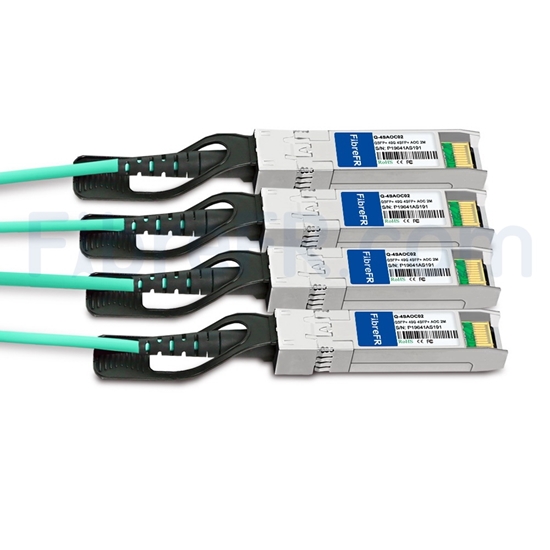 Image de 2m Brocade 40G-QSFP-4SFP-AOC-0201 Compatible Câble Optique Actif Breakout QSFP+ 40G vers 4 x SFP+