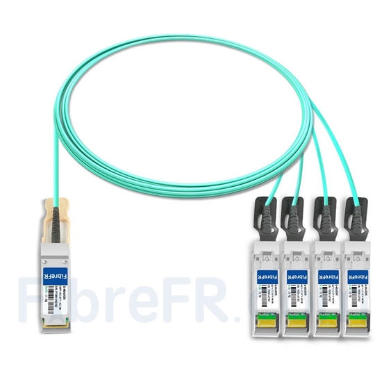 Image de 3m Juniper Networks JNP-QSFP-AOCBO-3M Compatible Câble Optique Actif Breakout QSFP+ 40G vers 4 x SFP+