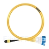 Image de 10m MTP Femelle vers 4 LC UPC Duplex 8 Fibres OS2 9/125 Câble Breakout Monomode, Type B, Élite, LSZH, Jaune