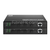 1x10/100/1000Base-T RJ45 ~ 4x1000Base-X SFP Rainure SC non géré Gigabit Ethernet Media Converter, Simplex, 1310nm/1550nm,20km