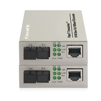 1x10/100Base-T RJ45 vers 1x100Base-X SFP Rainure SC Non géré Gigabit Ethernet Media Converter, Simplex, 1310nm/1550nm, 20km