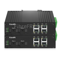 4x10/100Base-T RJ45 vers 1x100Base-X SFP Rainure SC Non géré Gigabit Ethernet Media Converter, Simplex, 1310nm/1550nm, 20km, Industrial