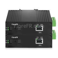 Mini 2x10/100/1000Base-T RJ45 vers 1x 1000Base-X SFP Rainure SC Non géré Gigabit Ethernet Media Converter, Simplex, 1310nm/1550nm, 20km, Industrial