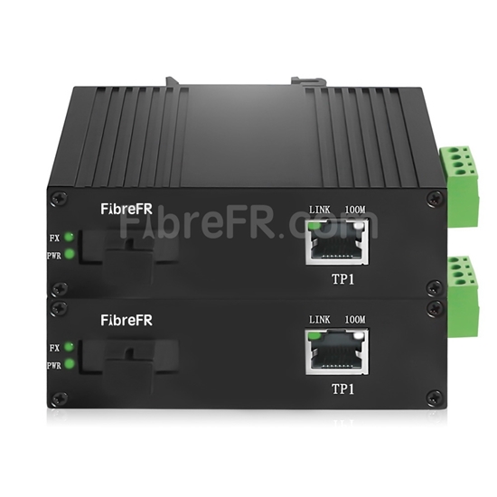 Image de Mini 2x10/100/1000Base-T RJ45 vers 1x 1000Base-X SFP Rainure SC Non géré Gigabit Ethernet Media Converter, Simplex, 1310nm/1550nm, 20km, Industrial