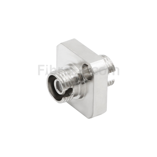 Image de Adaptateur à Fibre Optique/Manchon d'Accouplement Métallique FC/APC vers FC/APC, Type Carré Monobloc Solide, Simplex Monomode avec Bride