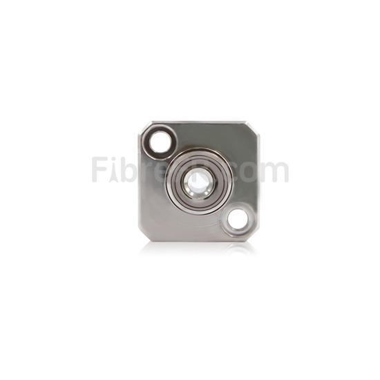 Image de Adaptateur à Fibre Optique/Manchon d'Accouplement Métallique FC/APC vers FC/APC, Type Carré Monobloc Solide, Simplex Monomode avec Bride