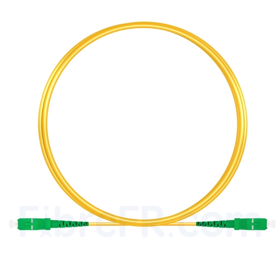 Image de 2M（7ft））1550nm SC APC Simplex Axe Lent PVC-3.0mm Monomode (OFNR) 3,0 mm Polarisation Maintenant le Câble de Raccordement à Fibre Optique
