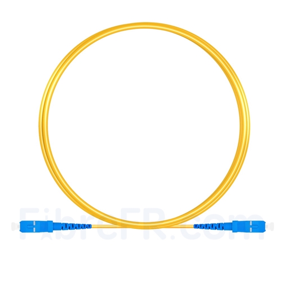Image de 3M（10ft）1550nm SC UPC Simplex Axe Lent PVC-3.0mm Monomode (OFNR) 3,0 mm Polarisation Maintenant le Câble de Raccordement à Fibre Optique