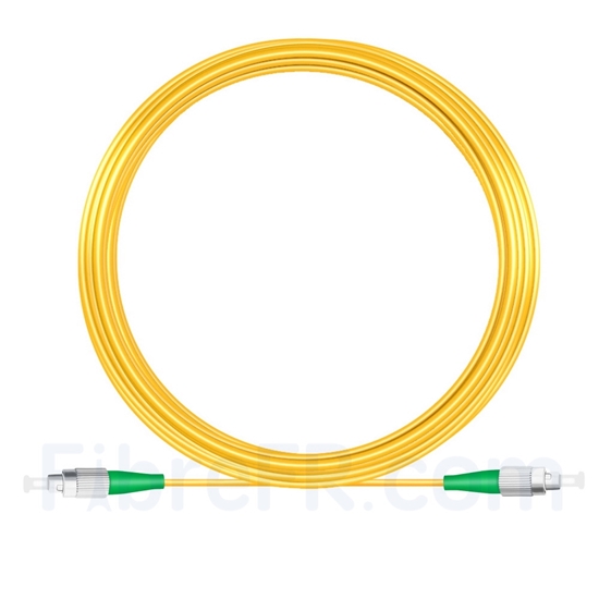 Image de 20M（66ft）1310nm FC APC Simplex Axe Lent PVC-3.0mm Monomode (OFNR) 3,0 mm Polarisation Maintenant le Câble de Raccordement à Fibre Optique