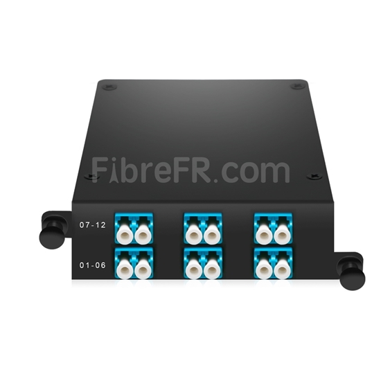Image de Cassette MPO FHD 12 Fibres OS2 Monomode, MPO-12 vers 6x LC Duplex, Type A