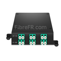 Cassette MTP® FHD avec 12 Fibres OM4 Multimode, MTP®-12 vers 6x LC Duplex, Type AF